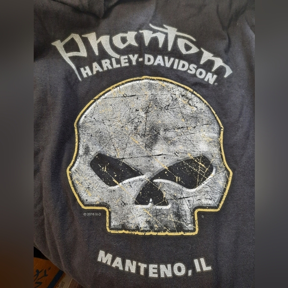 Harley-Davidson Charcoal Short Sleeve Tee 2xl And Flames Skull Cap - Picture 7 of 11